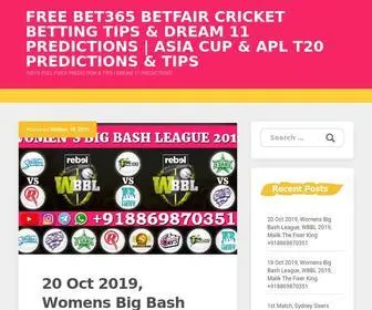 MYcricketprediction.com(1001% FULL FIXED PREDICTION & TIPS) Screenshot