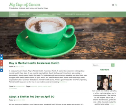 Mycupofcocoa.com(A blog about kindness) Screenshot