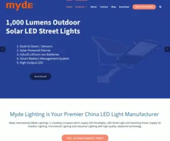 Myde-Lighting.com(China LED light manufacturer) Screenshot