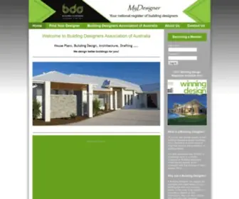 Mydesigner.net.au(Building Designers Association of Australia) Screenshot