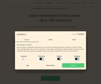 Mydinners.dk(Deals i København til restauranter) Screenshot