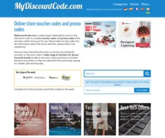 Mydiscountcode.com(Online store voucher codes and promo codes) Screenshot