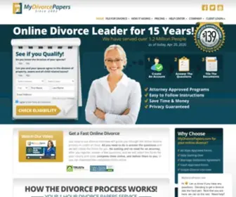 Mydivorcepapers.com(Online Divorce Papers) Screenshot