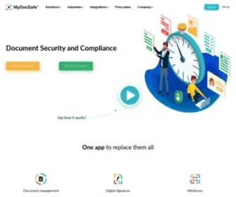 Mydocsafe.com(Secure onboarding solutions for sales and hr. Front) Screenshot