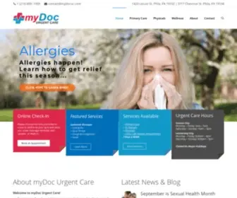 Mydocuc.com(MyDoc Urgent Care & Primary Care Philadelphia) Screenshot