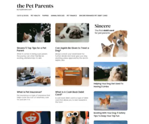 Mydogspace.com(The Pet Parents by Sincere Rewards Debit Card) Screenshot