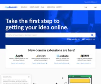 MyDomain.com(Small business web hosting offering additional business services such as) Screenshot