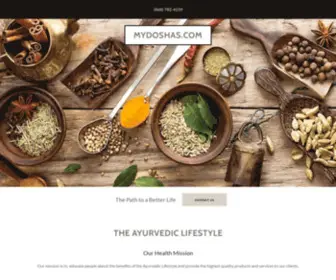Mydoshas.com(Ayurvedic Products) Screenshot