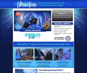 MYdreamtents.com(Fun Pop Up Tents that Give Your Child Their Own Private World at Night) Screenshot