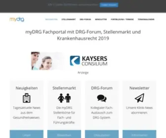 MYDRG.de(Stellenmarkt, Fachportal Medizincontrolling, DRG-Forum 2022 mydrg) Screenshot