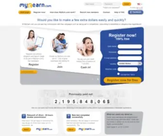 Myearn.com(Earn money through competitions and other campaigns) Screenshot