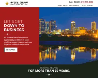 Myersshaw.com(Myers Law Fort Worth Attorneys at Law) Screenshot