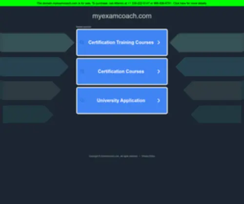 Myexamcoach.com(Forsale Lander) Screenshot