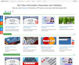 Myfakeinfo.com(My Fake Information Generator and Validator) Screenshot