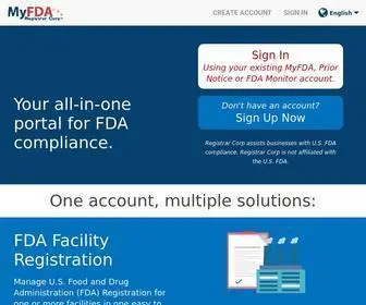 MYfda.com(Registrar Corp) Screenshot