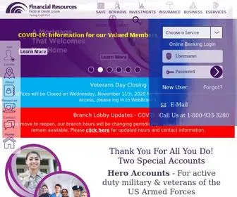 Myfinancialresources.org(Financial Resources Federal Credit Union) Screenshot