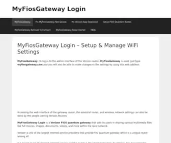 Myfiosgateway.one(MyFiosGateway Login. Visit the official portal to manage your WiFi Setting) Screenshot