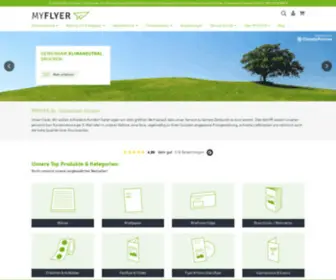 MYFlyer.de(Die klimaneutrale Onlinedruckerei mit Top) Screenshot