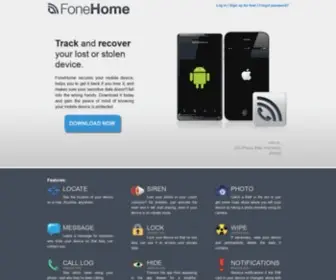 Myfonehome.com(Find and track your lost or stolen Android) Screenshot