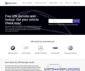 MYfreevin.com(MyFreeVIN FREE VIN Decoder) Screenshot