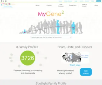 Mygene2.org(MyGene2 connects families with rare conditions) Screenshot