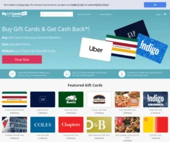 Mygiftcardsplus.ca(Get cash back on gift cards purchases) Screenshot