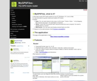 MYGPsfiles.com(The GPS tracks reader) Screenshot