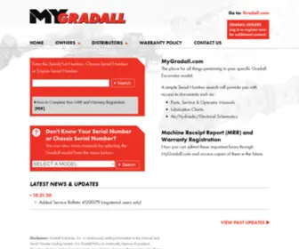 MYgradall.com(Gradall Hydraulic Excavators feature the unique Gradall telescoping boom on all undercarriages) Screenshot