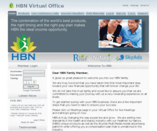 MYHBN.org(HBN Virtual Office) Screenshot