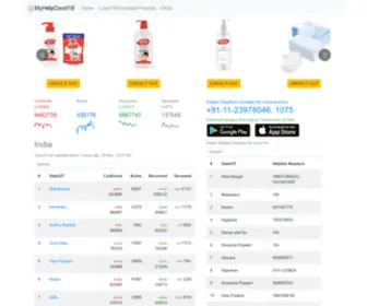 Myhelpcovid19.info(19 Tracker India) Screenshot