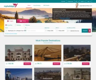 Myholidays.com(Online Travel Site) Screenshot