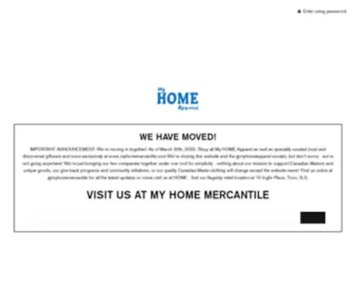 Myhomeapparel.com(My HOME Apparel) Screenshot