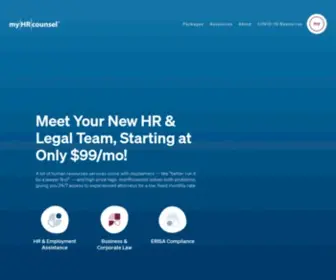 MYHrcounsel.com(On-Demand Legal and HR Services) Screenshot