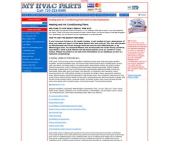 MYhvacParts.com(Heating and Air Conditioning Parts Direct to the Homeowner) Screenshot