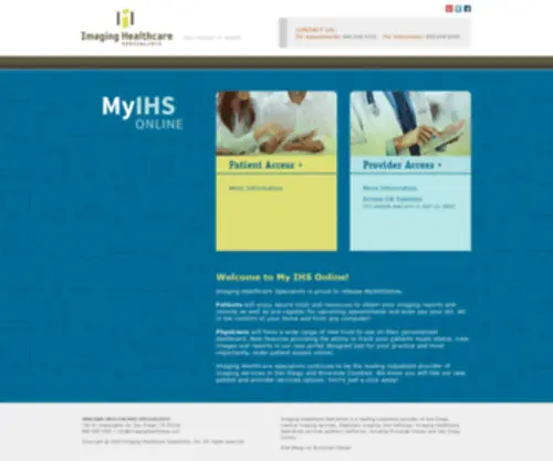 Myihsonline.com(Imaging Healthcare Specialists) Screenshot