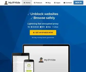 Myiphide.com(Free VPN Proxy for Browsers and Apps) Screenshot