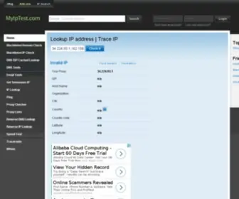 Myiptest.com(My IP Address Lookup) Screenshot