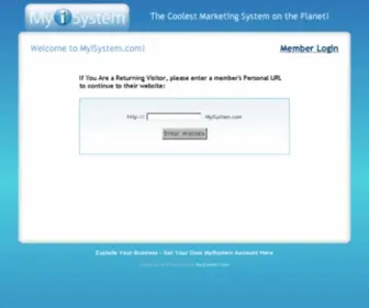 Myisystem.com(MLM Online Marketing System) Screenshot