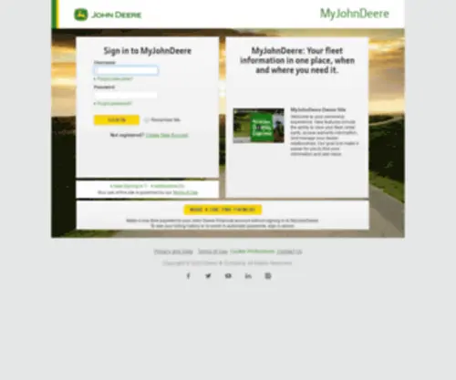 MYJdcaccount.com(Myjohndeere) Screenshot