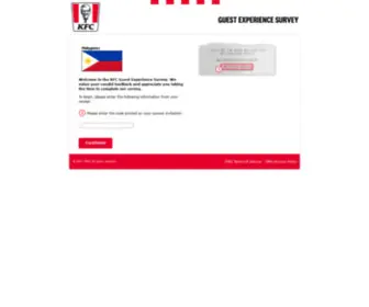 MYKfcexperience.com.ph(KFC Philippines Guest Experience Survey) Screenshot