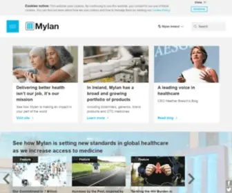 Mylan.ie(Global Healthcare Company) Screenshot