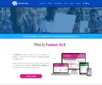 Mylearningltd.com(My Learning UK provide highly intuitive Virtual Learning Environments for education. Fusion VLE) Screenshot