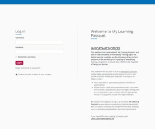 Mylearningpassport-UHDB.org(Mylearningpassport UHDB) Screenshot