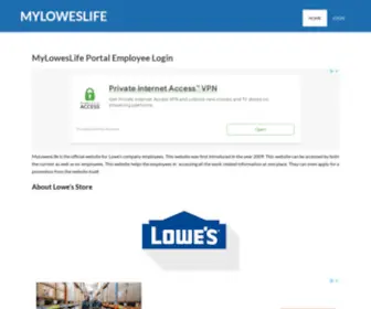 Myloweslife.onl(Www.myloweslife.com Employee Portal) Screenshot