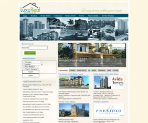 Myluxureal.com(Philippine Real Estate) Screenshot