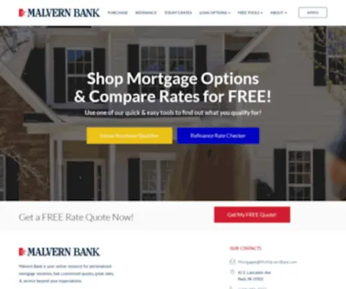 Mymalvernbankmortgage.com(Home Loans & Mortgage Refinance) Screenshot