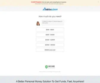 Mymegaloan.com(Get a secure loan as soon as the next business day) Screenshot