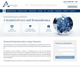 Mymemorialdiamond.com(ALGORDANZA USA My Memorial Diamond) Screenshot