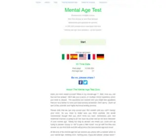 Mymentalage.com(Mental Age Test) Screenshot