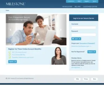 Mymilestonecard.com(Milestone MasterCard Online Account Center) Screenshot